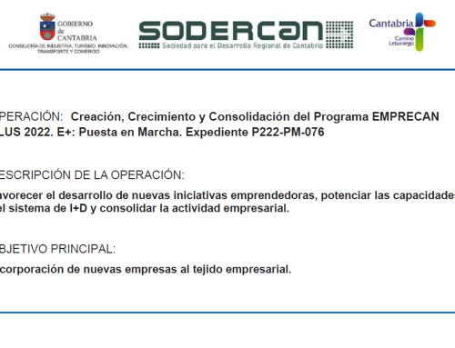 Transparencia: EMPRECAN PLUS 2022 E+ Puesta en Marcha. Expediente P222-PM-076
